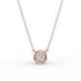 Bezel-Set Diamond Necklace 14K Rose Gold